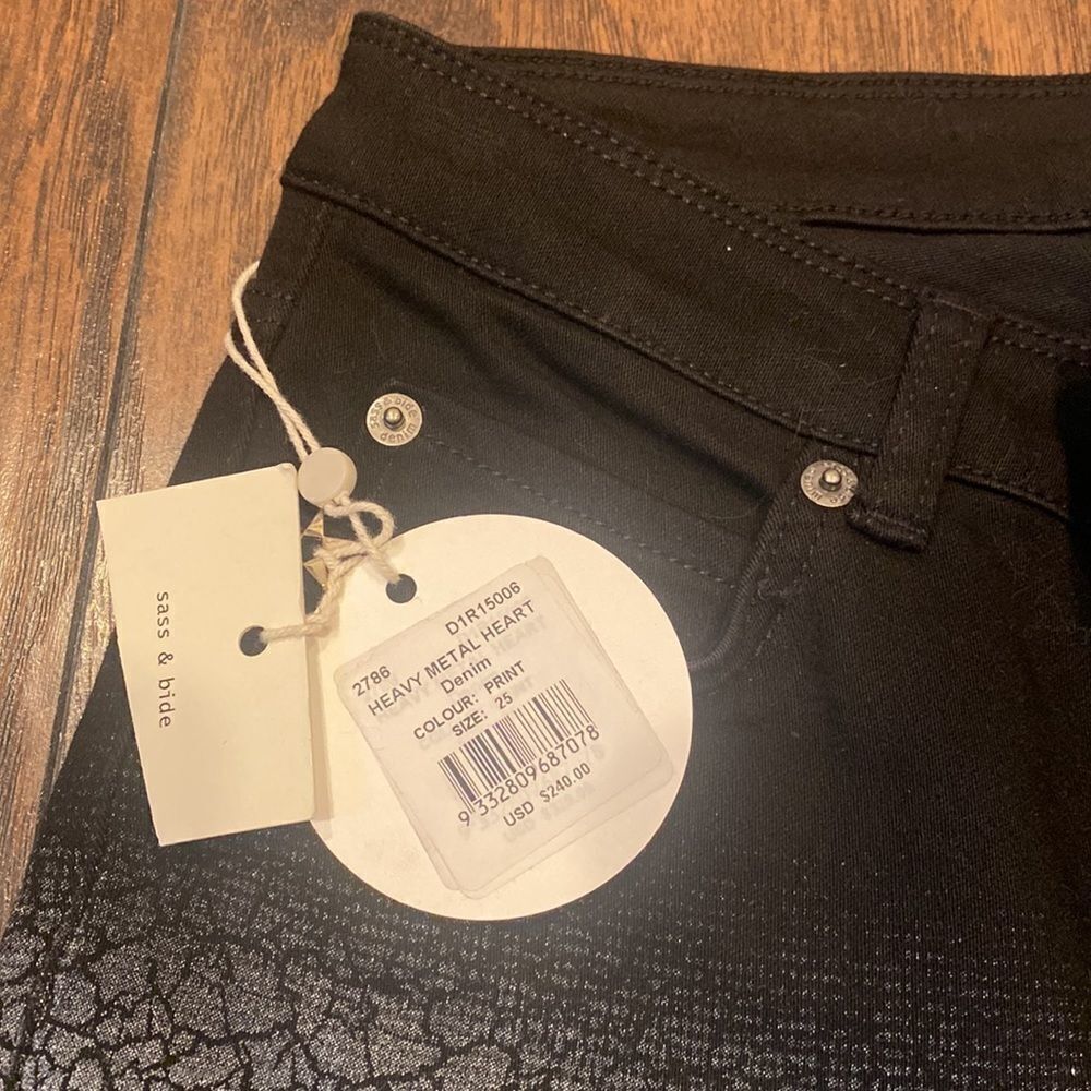 Sass & Bide Rocker Skinny Jeans Black NWT Size 25 - Picture 2 of 9